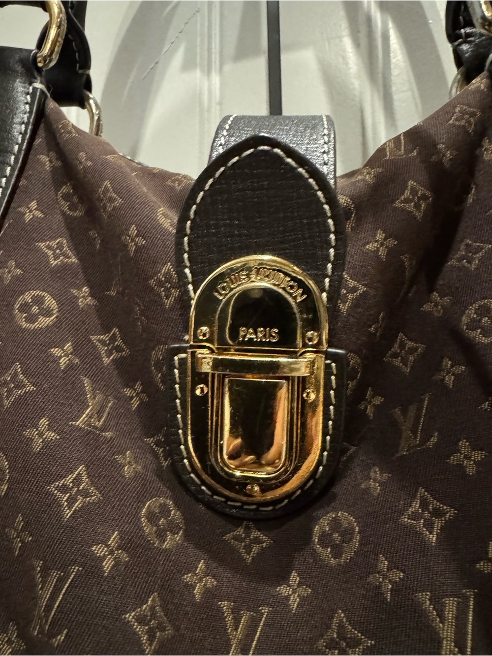 Louis Vuitton Dark Brown Monogram Canvas Shoulder Bag with Gold Hardware - Picture 3 of 11